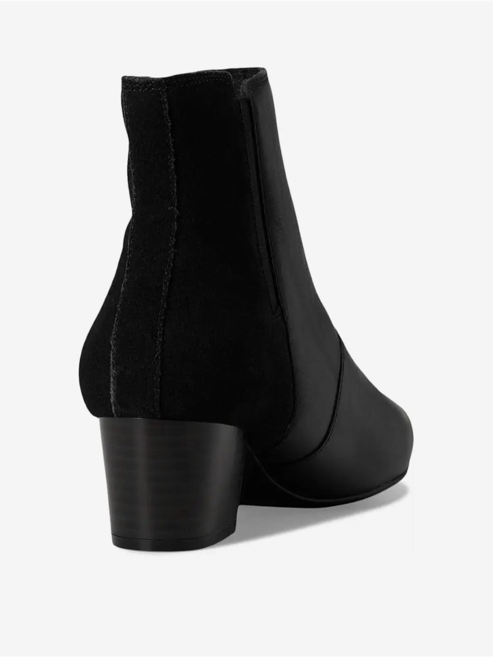 NIB Clarks "Ellanie Vibe" Black Leather Pointed Toe Ankle Booties Side Zip 7.5 - Picture 2 of 14